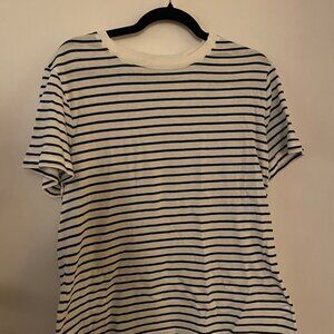 J. Crew Vintage Jersey Classic Fit T-Shirt in Stripe (Black/White) - Size L
